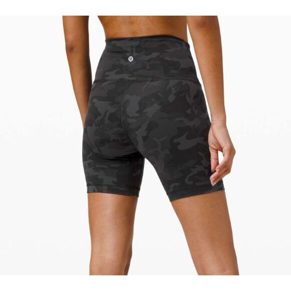 Women Lululemon Wunder Train High-Rise Short 6" Incognito Camo Multi Grey Size 4 - Picture 1 of 8